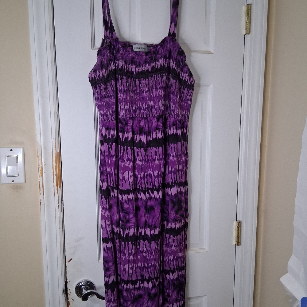 Purple Tie-Dye Maxi Dress By Catherines